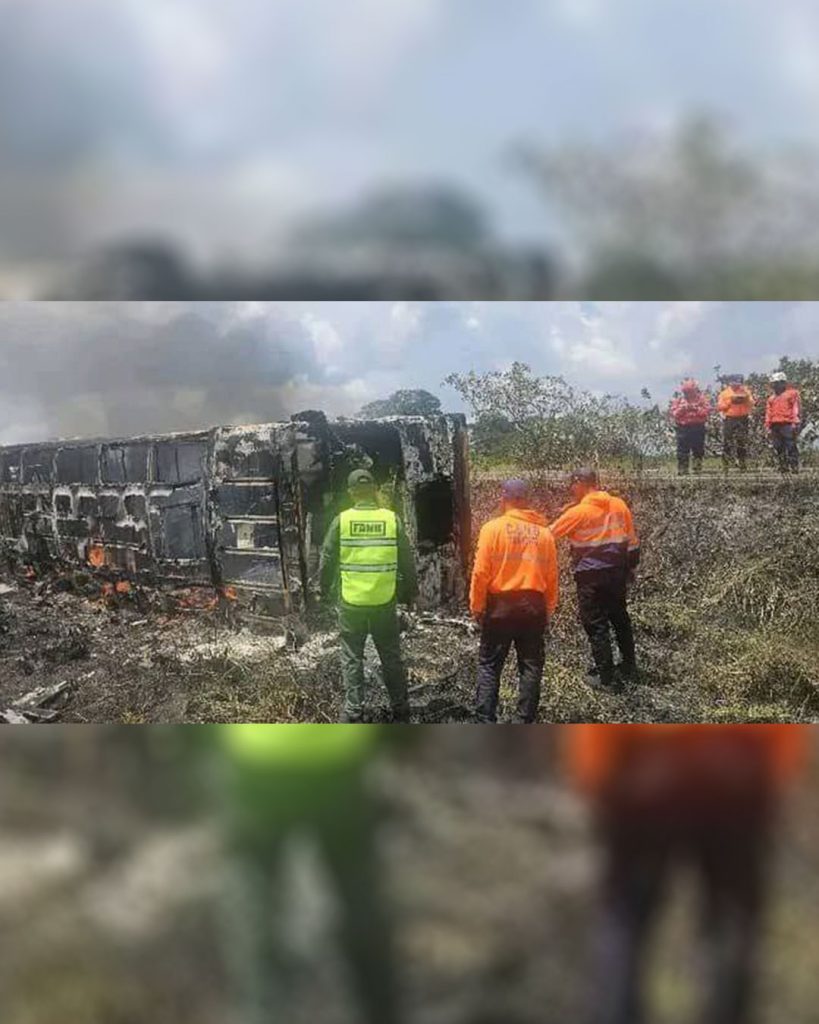 Murieron 10 personas tras incendiarse un autobús en la vía Upata-Guasipati elsiglo.com.ve