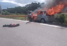 Murió ciudadano tras chocar e incendiarse su vehículo Murió ciudadano tras chocar e incendiarse su vehículo